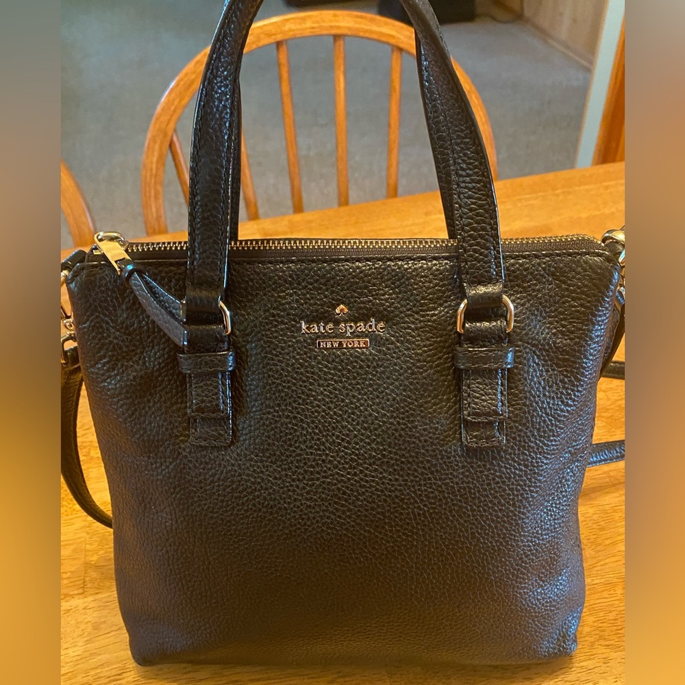 Kate Spade Haley black leather satchel